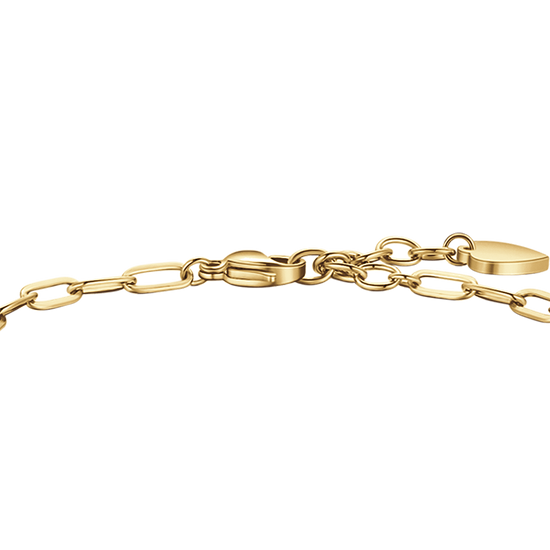 BRACELET POUR FEMME EN ACIER PLAQUÉ OR AVEC LUNE, CADENAS, CŒUR ET ÉTOILE