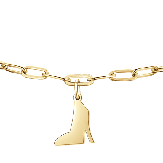 BRACELET POUR FEMME EN ACIER PLAQUÉ OR AVEC CŒUR, CHAUSSURE ET ÉTOILE