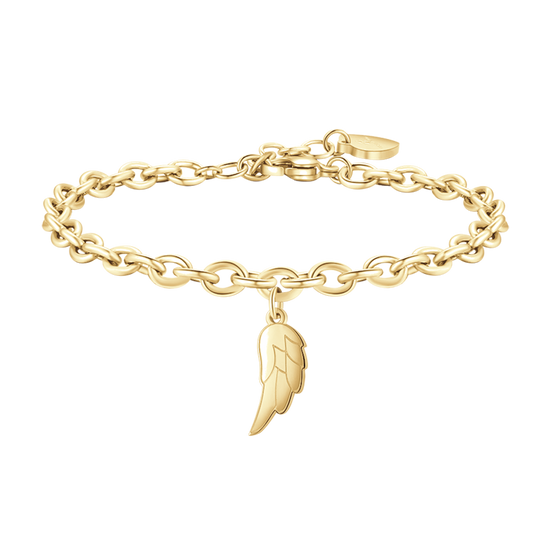 BRACELET FEMME EN ACIER PLAQUÉ OR AVEC AILE