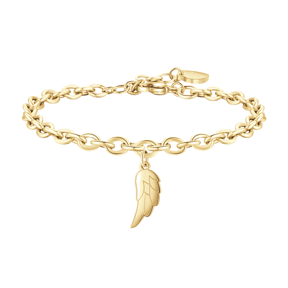 BRACELET FEMME EN ACIER PLAQUÉ OR AVEC AILE