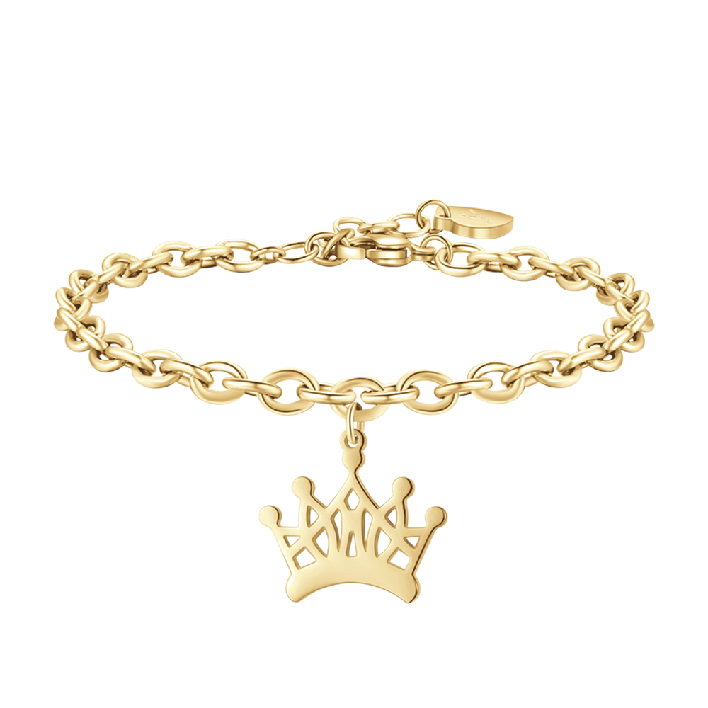 BRACELET FEMME EN ACIER PLAQUÉ OR AVEC COURONNE