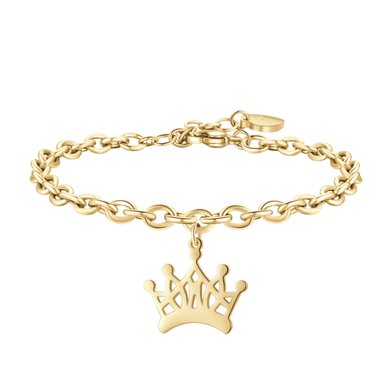 BRACELET FEMME EN ACIER PLAQUÉ OR AVEC COURONNE