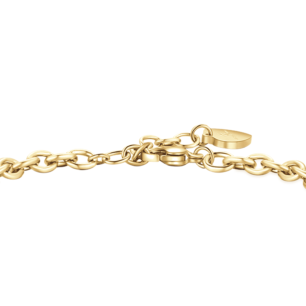 BRACELET POUR FEMME EN ACIER PLAQUÉ OR AVEC SYMBOLE DE LA PAIX