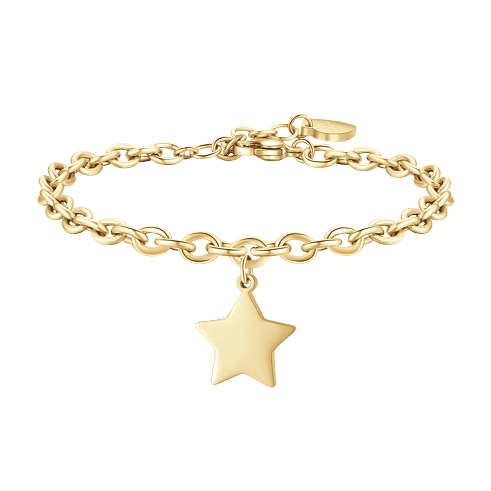 BRACELET POUR FEMME EN ACIER PLAQUÉ OR AVEC ÉTOILE