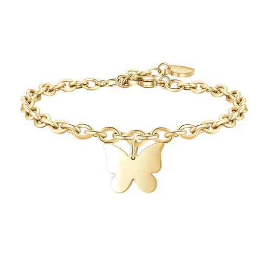 BRACELET FEMME EN ACIER PLAQUÉ OR AVEC PAPILLON