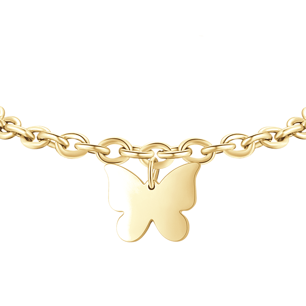 BRACELET FEMME EN ACIER PLAQUÉ OR AVEC PAPILLON