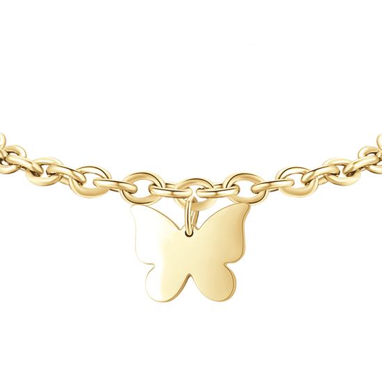 BRACELET FEMME EN ACIER PLAQUÉ OR AVEC PAPILLON