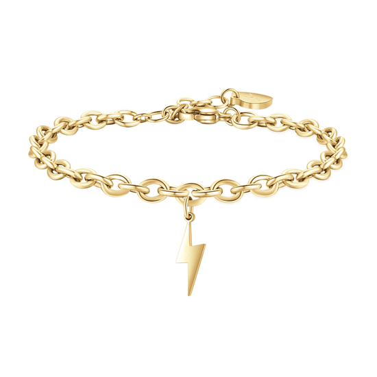 BRACELET POUR FEMME EN ACIER PLAQUÉ OR AVEC ÉCLAIR