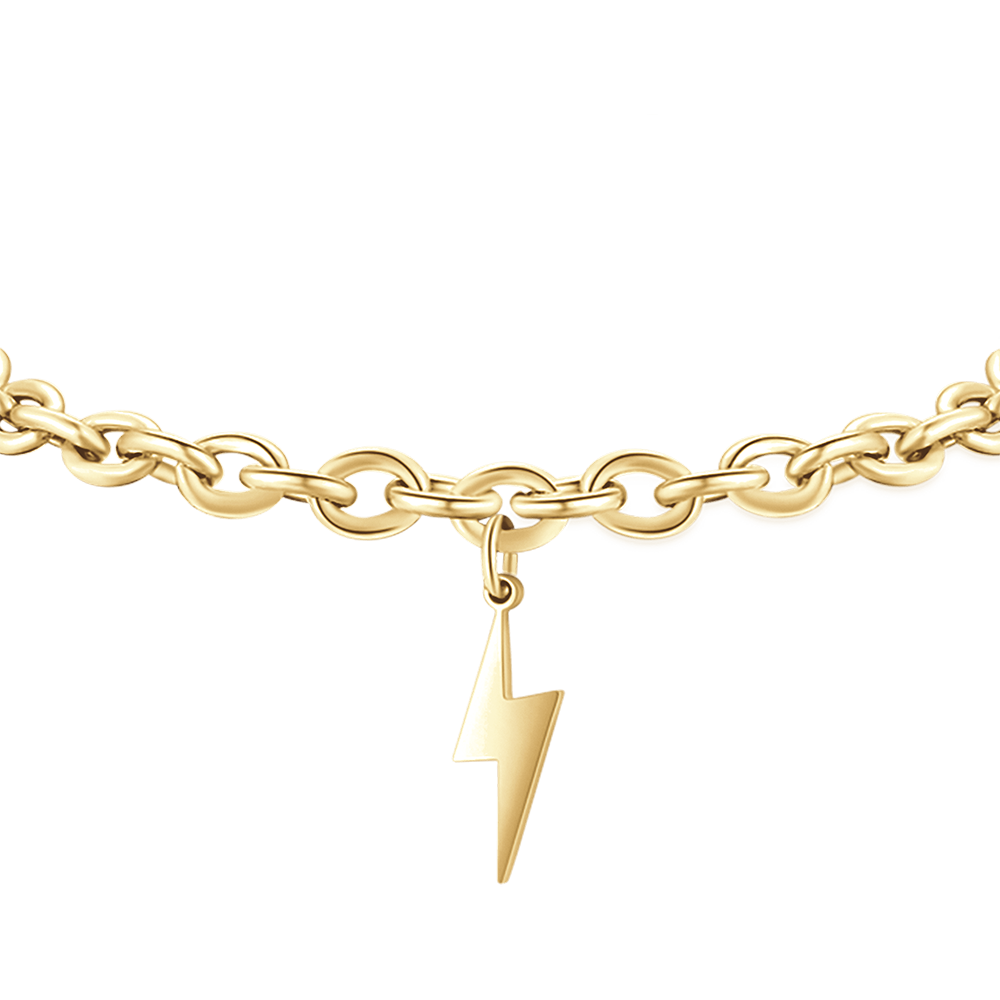 BRACELET POUR FEMME EN ACIER PLAQUÉ OR AVEC ÉCLAIR