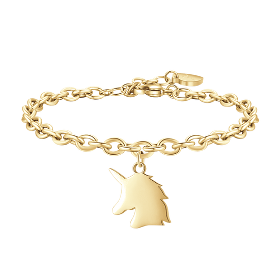 BRACELET POUR FEMME EN ACIER PLAQUÉ OR AVEC LICORNE