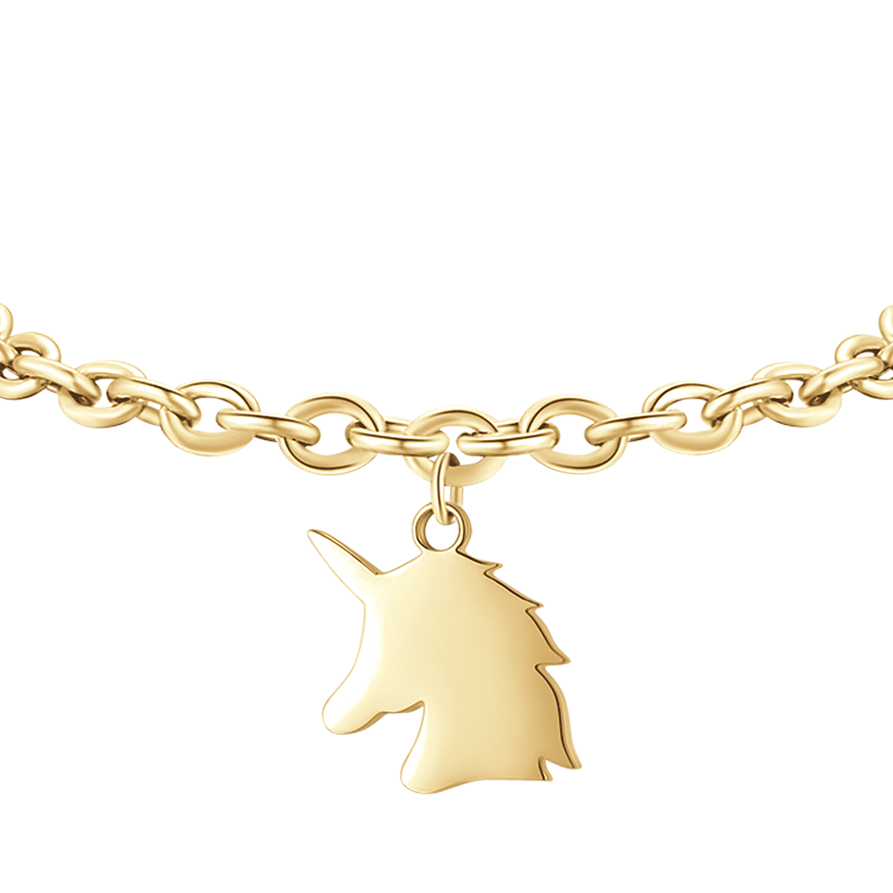 BRACELET POUR FEMME EN ACIER PLAQUÉ OR AVEC LICORNE