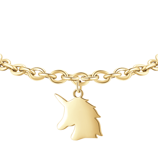 BRACELET POUR FEMME EN ACIER PLAQUÉ OR AVEC LICORNE