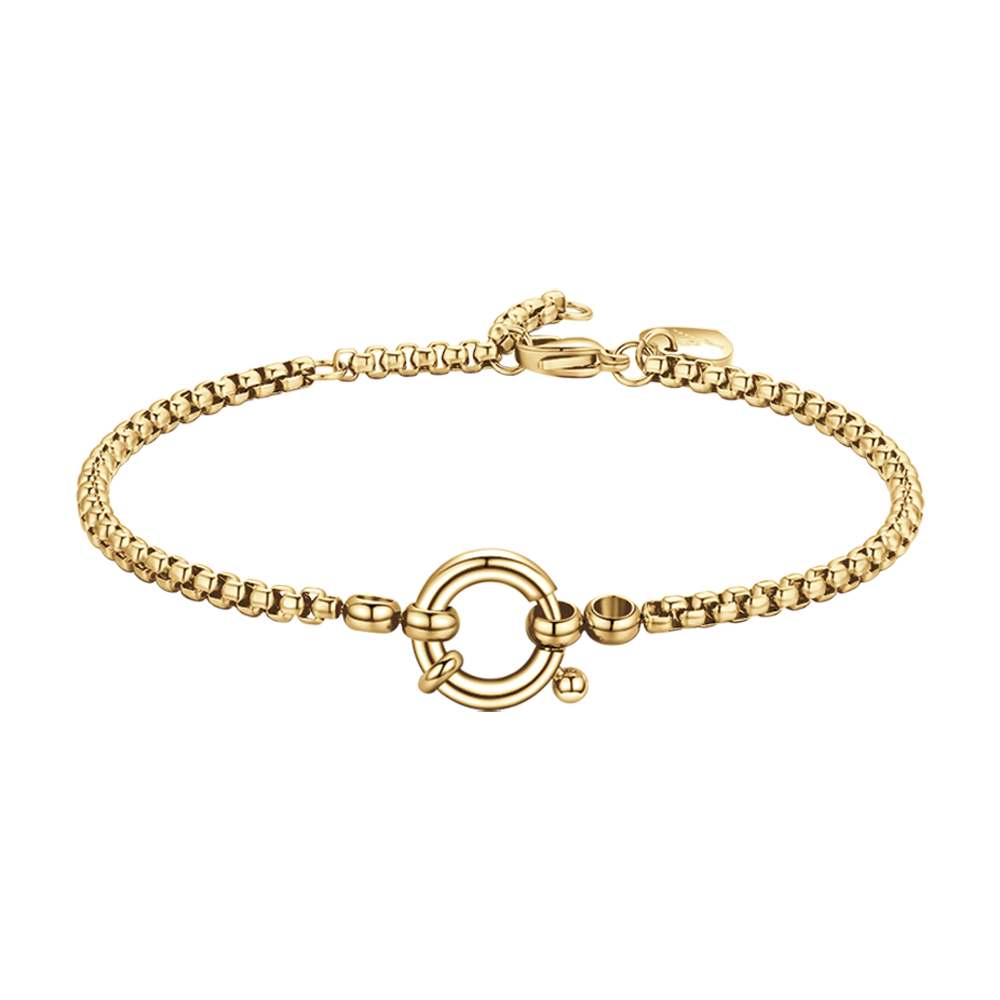 BRACELET FEMME EN ACIER PLAQUÉ OR AVEC ANNEAU