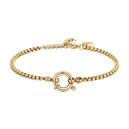 BRACELET FEMME EN ACIER PLAQUÉ OR AVEC ANNEAU