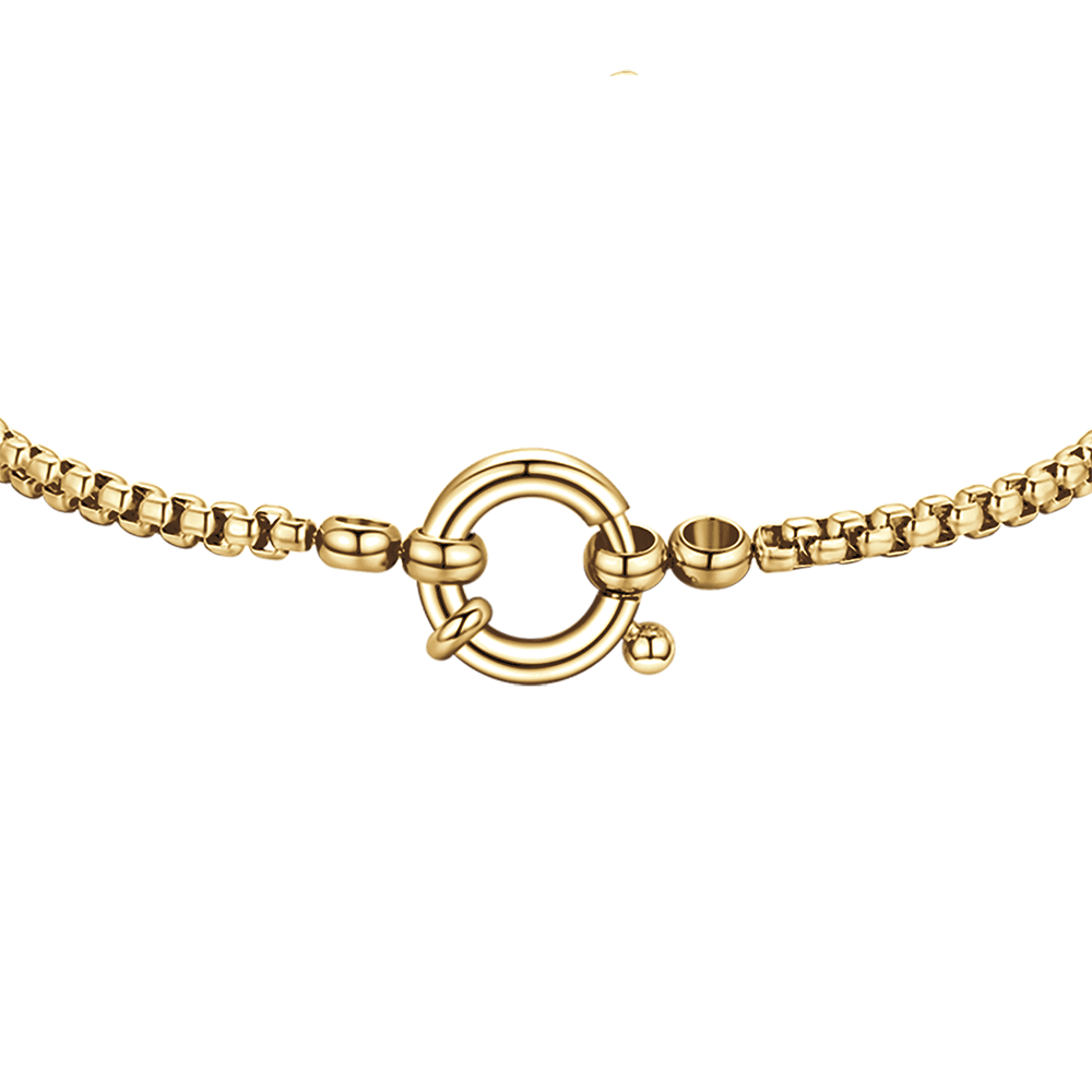 BRACELET FEMME EN ACIER PLAQUÉ OR AVEC ANNEAU