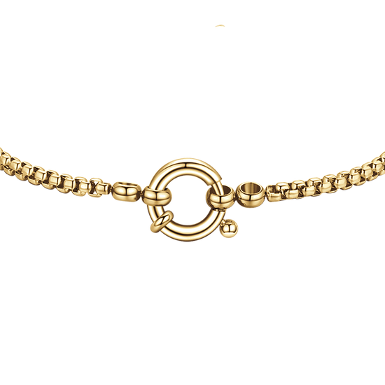 BRACELET FEMME EN ACIER PLAQUÉ OR AVEC ANNEAU