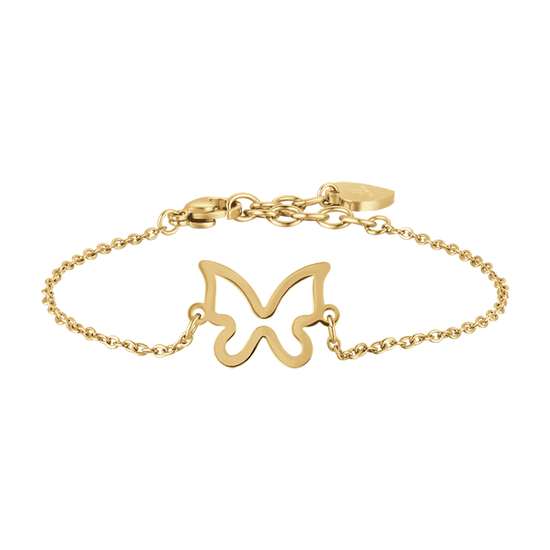 BRACELET POUR FEMME EN ACIER PLAQUÉ OR AVEC PAPILLON CREUX