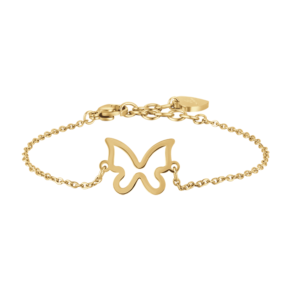 BRACELET POUR FEMME EN ACIER PLAQUÉ OR AVEC PAPILLON CREUX