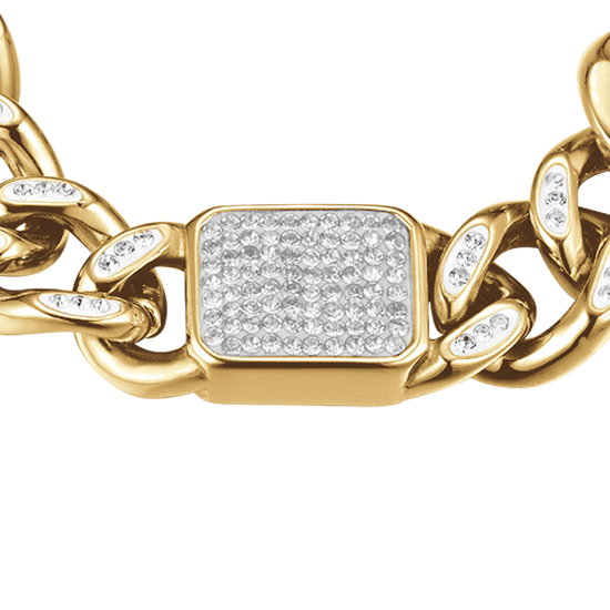 BRACELET POUR FEMME EN ACIER PLAQUÉ OR ET CRISTAL BLANC