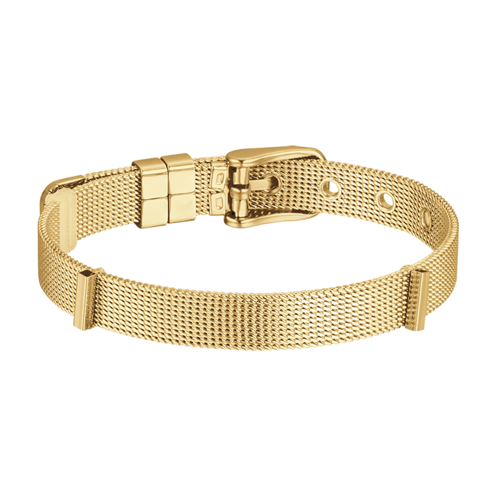 BRACCIALE DONNA PERSONALIZZATO IN ACCIAIO IP GOLD MAGLIA MILANO