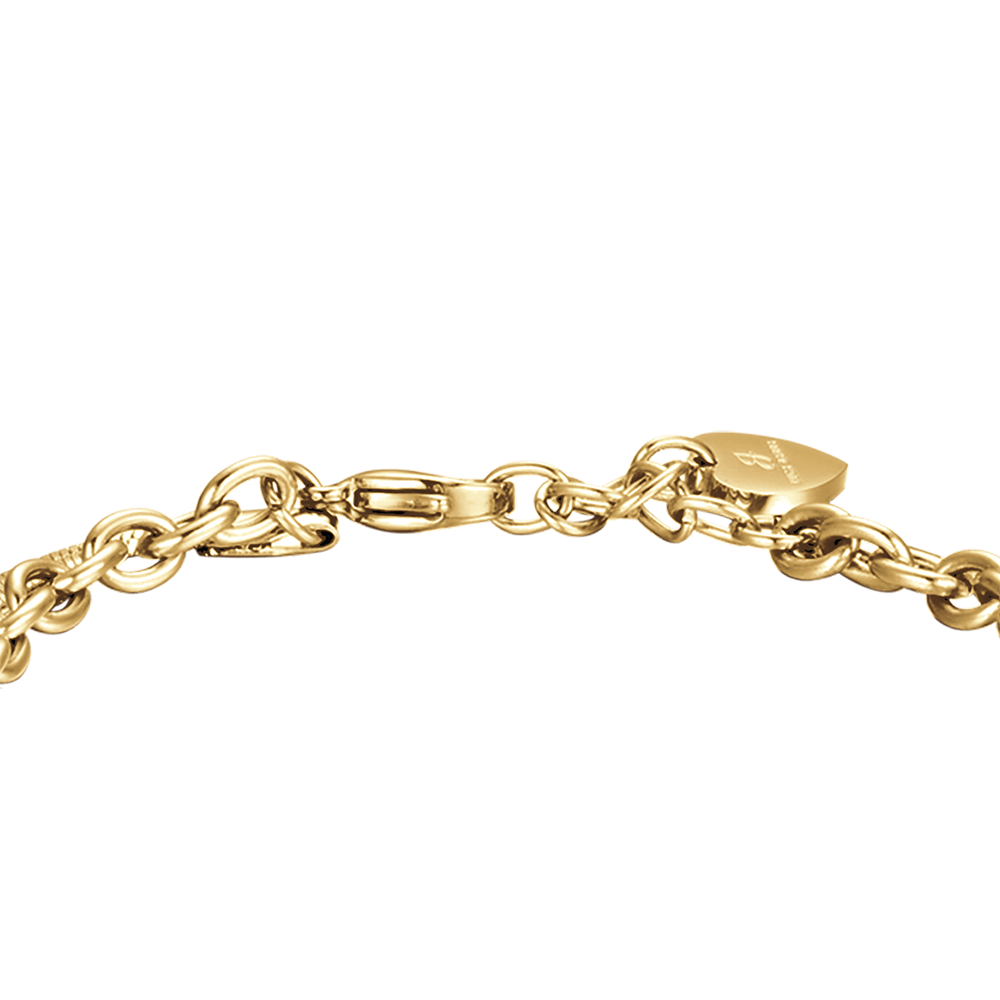 BRACELET FEMME EN ACIER DORÉ IP AVEC ÉTOILE ET CERCLE