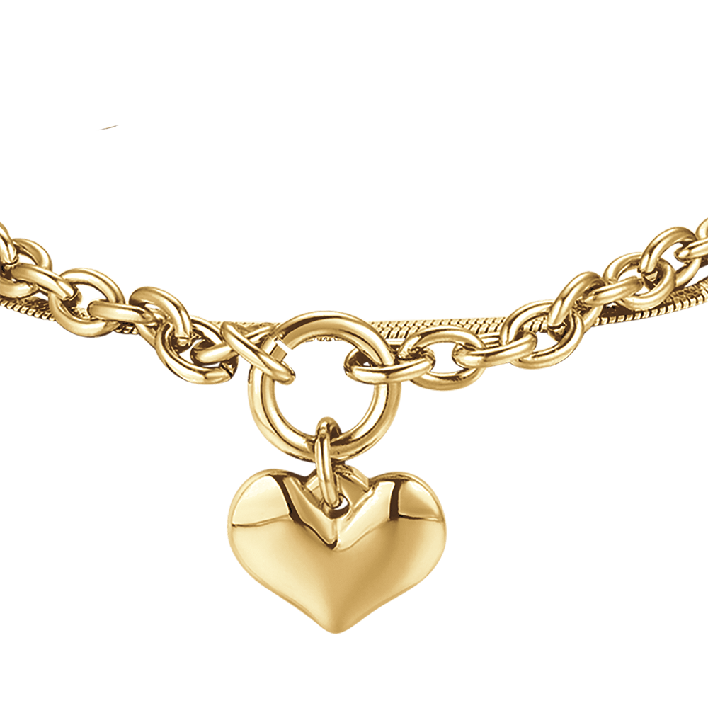 BRACCIALE DONNA IN ACCIAIO CON CUORE