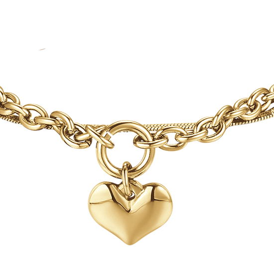 BRACCIALE DONNA IN ACCIAIO CON CUORE