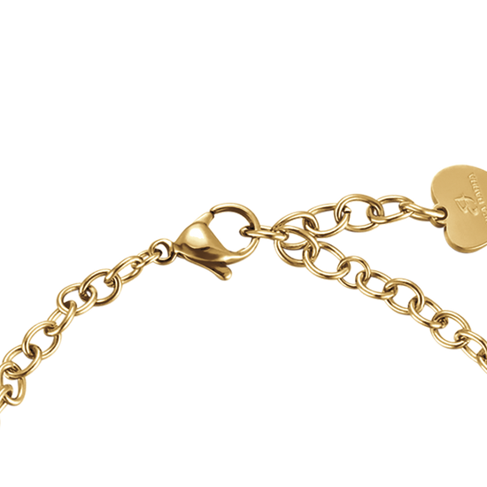 BRACELET POUR FEMME EN ACIER ET OR IP AVEC CRISTAUX BLANCS