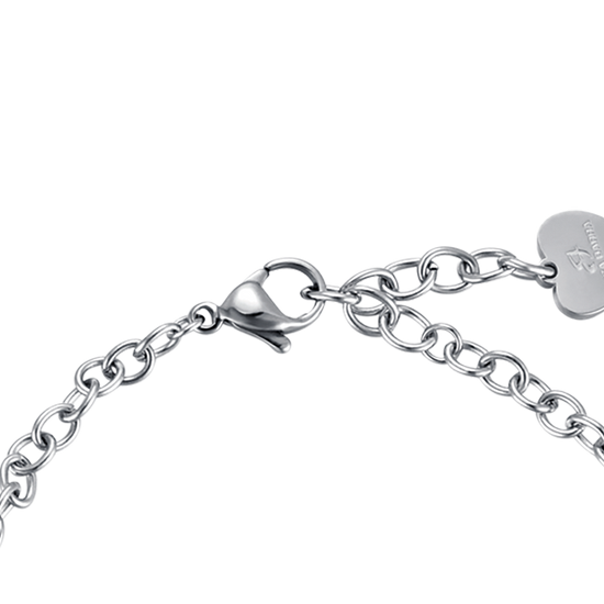 BRACELET ACIER POUR FEMME AVEC CRISTAUX ROSES