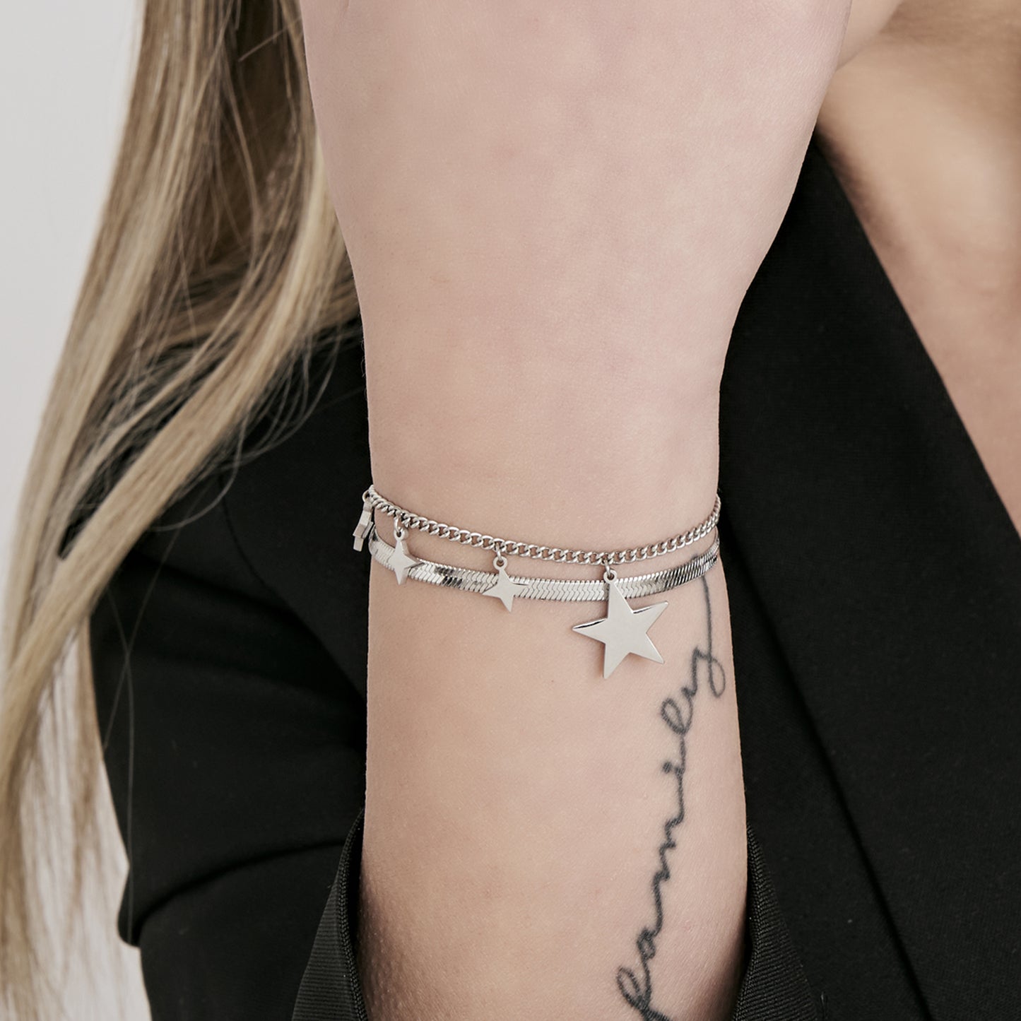 IP BRACELET FEMME EN ACIER DORÉ AVEC ÉTOILE