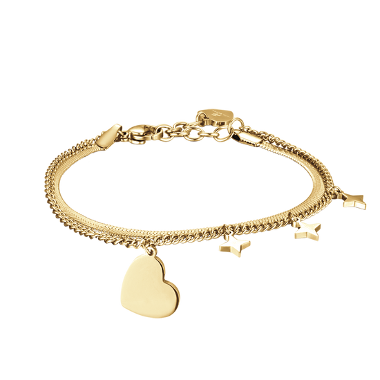 BRACELET FEMME EN ACIER DORÉ IP AVEC CŒUR