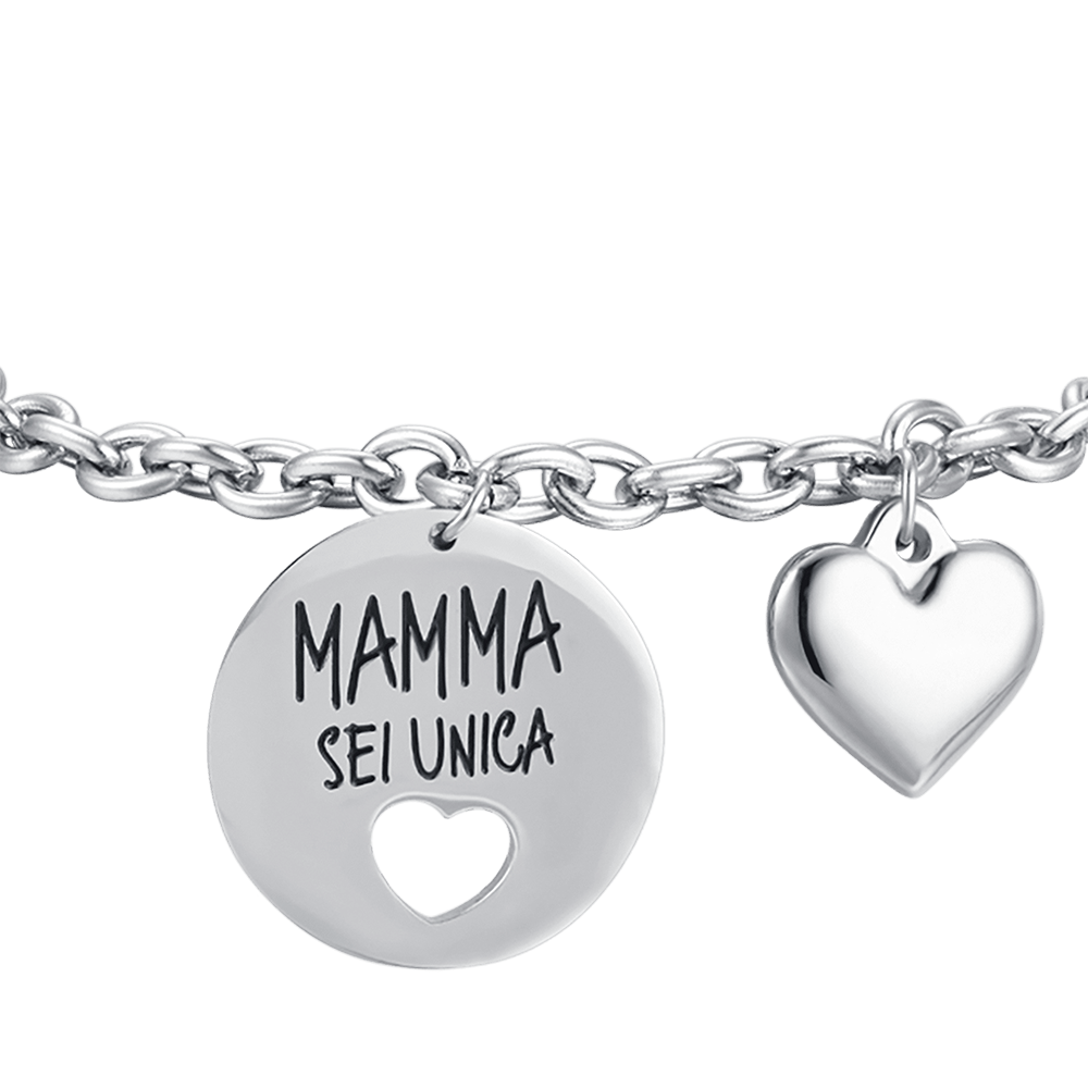 BRACELET EN ACIER POUR FEMME "MUM YOU'RE UNIQUE" (MAMAN TU ES UNIQUE)