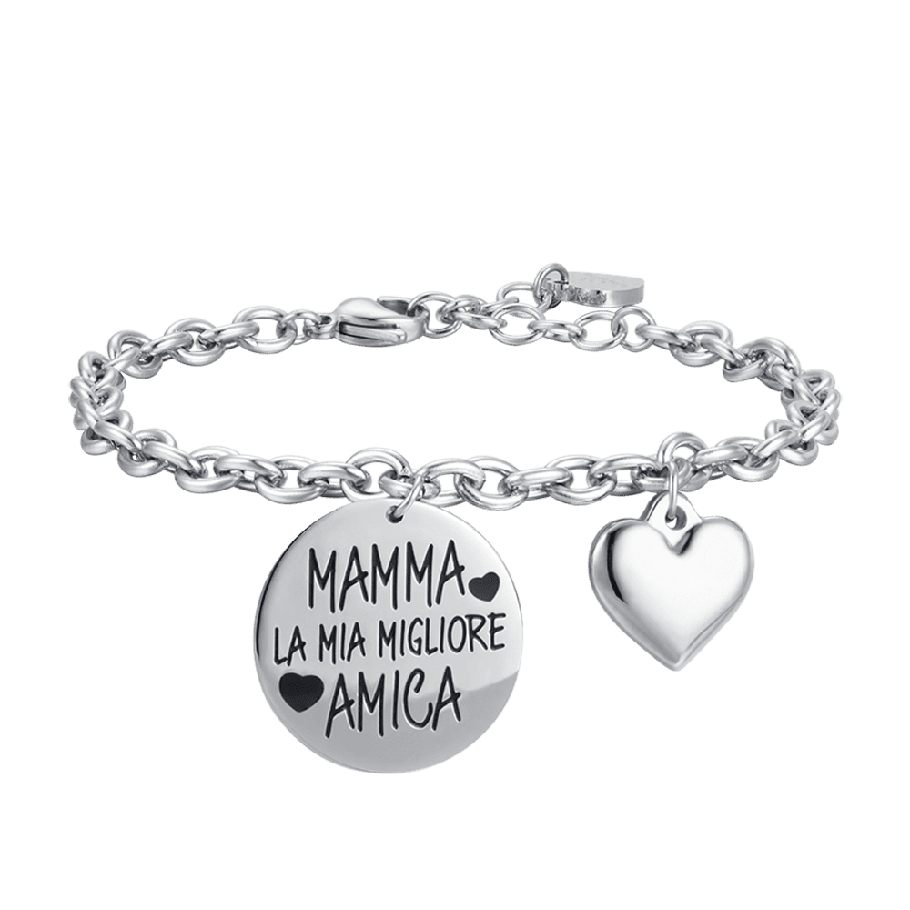 BRACELET EN ACIER POUR FEMMES MAMAN TU ES MA MEILLEURE AMIE