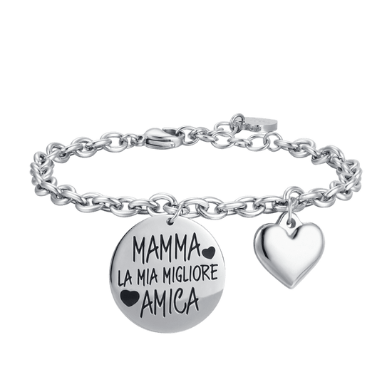 BRACELET EN ACIER POUR FEMMES MAMAN TU ES MA MEILLEURE AMIE