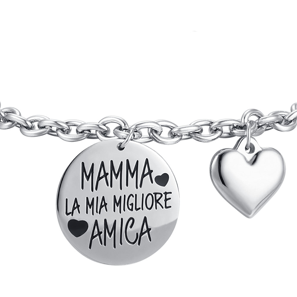 BRACELET EN ACIER POUR FEMMES MAMAN TU ES MA MEILLEURE AMIE