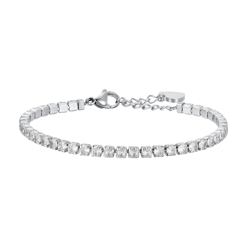 BRACELET TENNIS POUR FEMME EN ACIER AVEC CRISTAUX BLANCS