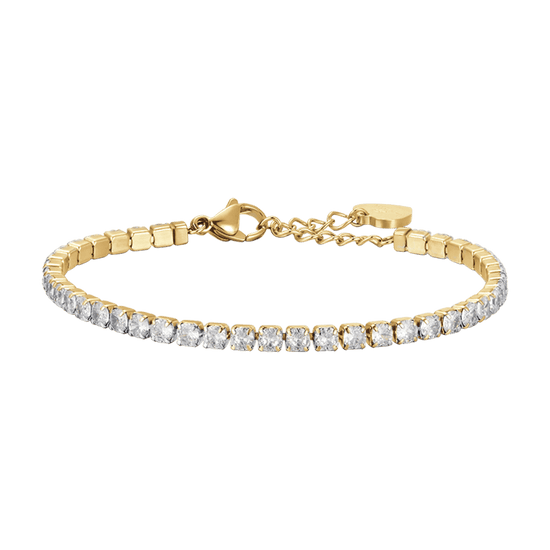 BRACELET TENNIS POUR FEMME EN ACIER OR IP AVEC CRISTAUX BLANCS Luca Barra