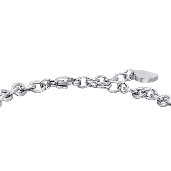 BRACELET FEMME EN ACIER AVEC FLEUR DE VIE AVEC CRISTAUX BLANCS