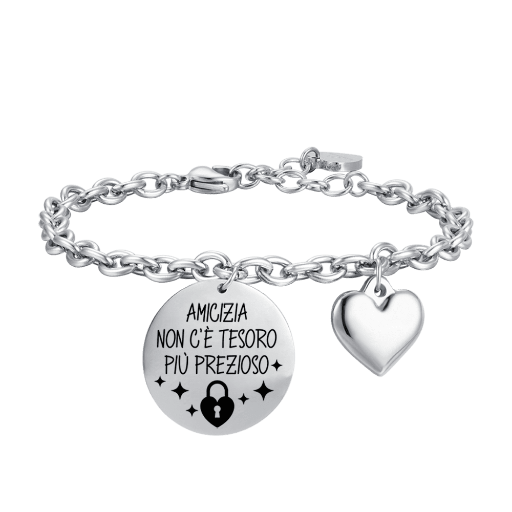 BRACELET AMICAL EN ACIER POUR FEMME IL N'Y A PAS DE TRÉSOR PLUS PRÉCIEUX