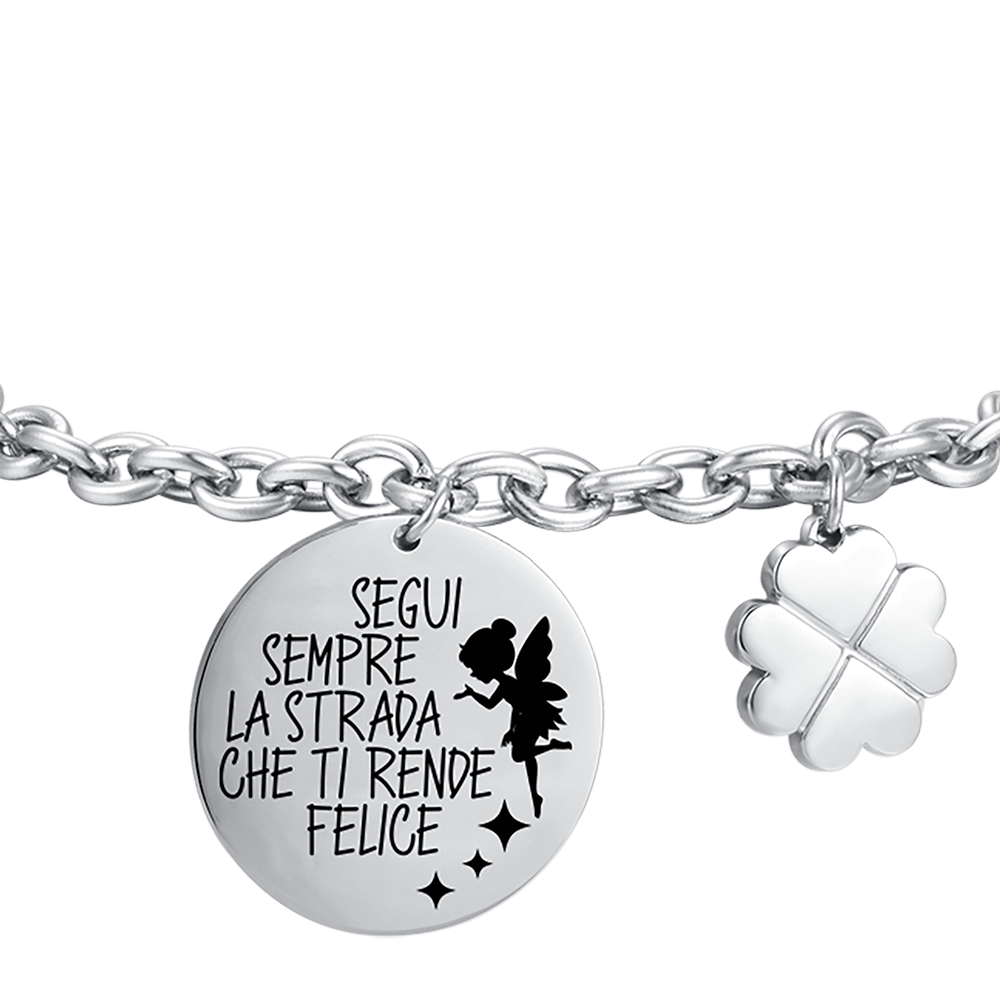 BRACELET EN ACIER POUR FEMMES SUIVEZ TOUJOURS LE CHEMIN QUI VOUS REND HEUREUSE