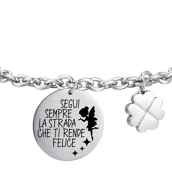 BRACELET EN ACIER POUR FEMMES SUIVEZ TOUJOURS LE CHEMIN QUI VOUS REND HEUREUSE