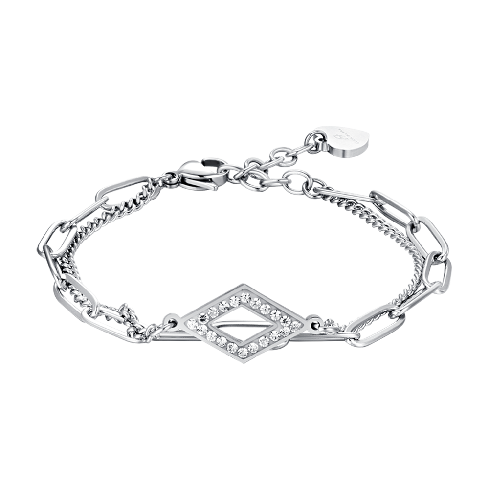 BRACELET POUR FEMME EN ACIER ET OR IP AVEC CRISTAUX BLANCS