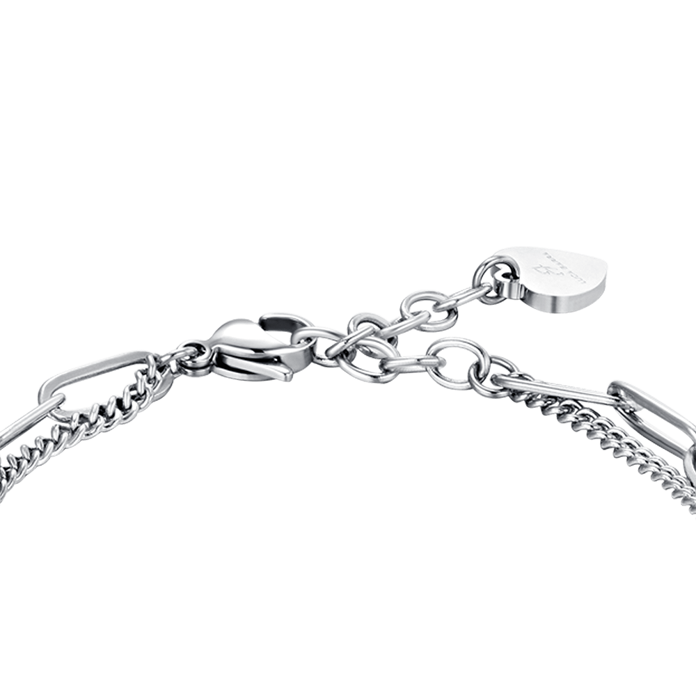 BRACELET POUR FEMME EN ACIER ET OR IP AVEC CRISTAUX BLANCS