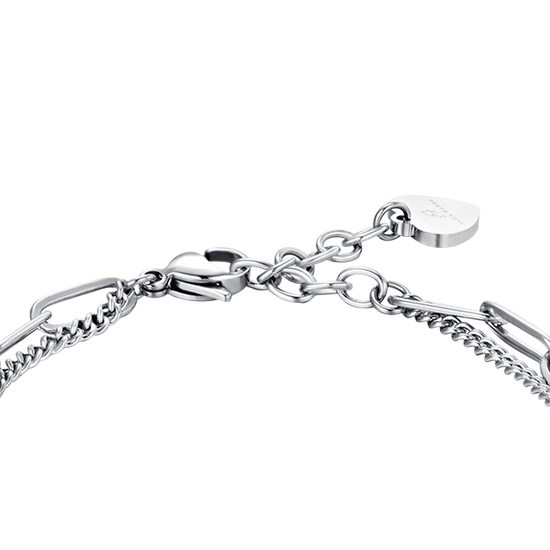 BRACELET POUR FEMME EN ACIER ET OR IP AVEC CRISTAUX BLANCS