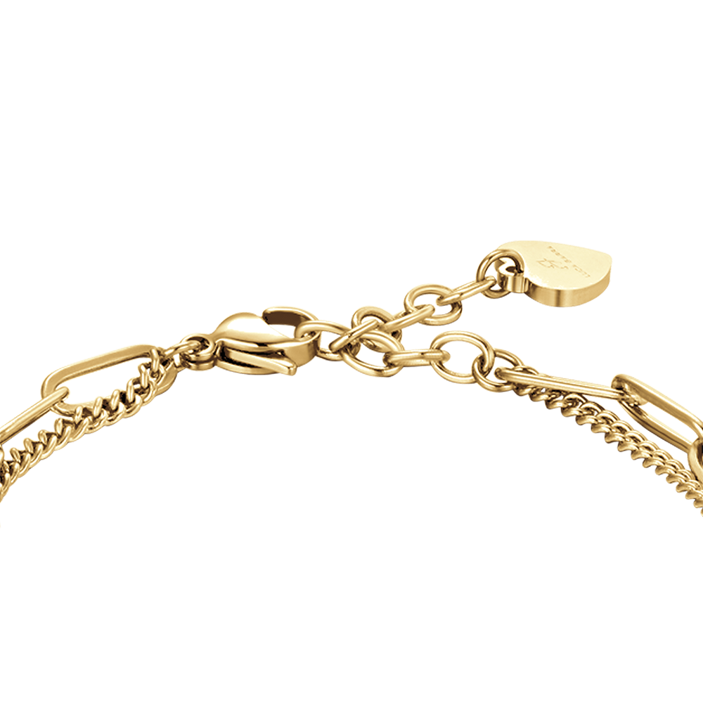 BRACELET POUR FEMME EN ACIER ET OR IP AVEC CRISTAUX BLANCS