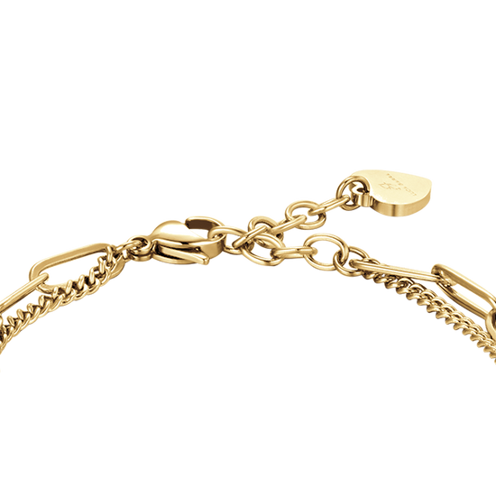 BRACELET POUR FEMME EN ACIER ET OR IP AVEC CRISTAUX BLANCS