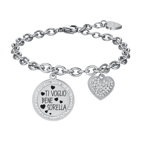 BRACELET FEMME EN ACIER I LOVE YOU SISTER