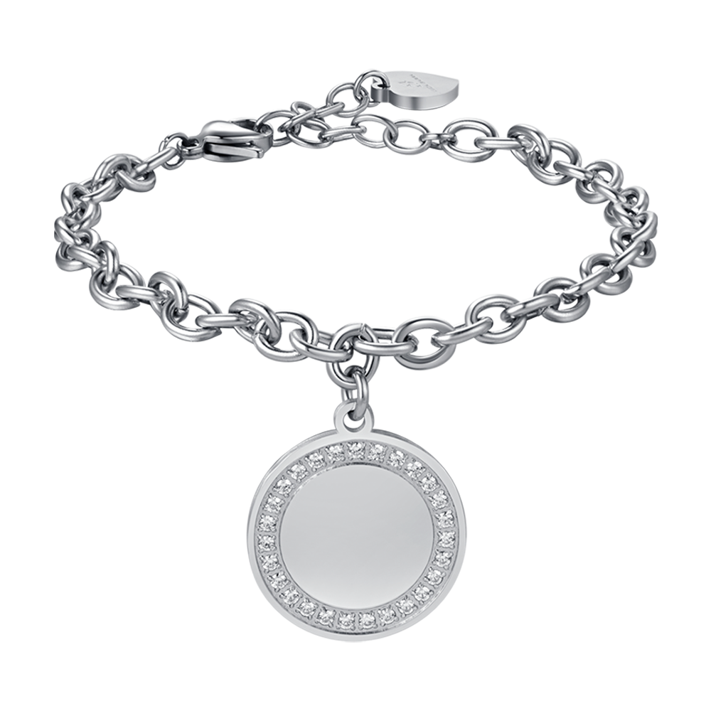 BRACELET FEMME EN ACIER AVEC CRISTAUX BLANCS