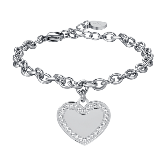 BRACELET EN ACIER POUR FEMME AVEC CRISTAUX BLANCS.