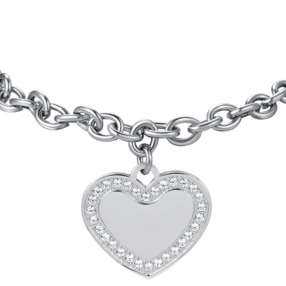 BRACELET EN ACIER POUR FEMME AVEC CRISTAUX BLANCS.